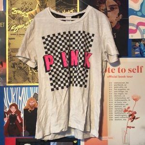 Checkerboard PINK TShirt with Mesh